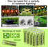 KINREECELL 600mAh 1.2V Lights(24pack) Rechargeable AA Batteries, Ni-MH Double A Solar Batteries High Capacity