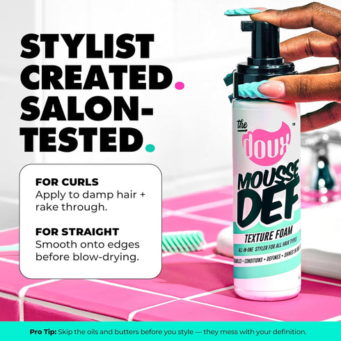 The Doux Multi-Use Mousse for Curly Hair - Curl Definition, Volume & Shine