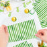 KTHONIOMANTE 200PCS 2 Pack, 4.5x8 Inch Green & White Stripe Guest Napkins, Ply Disposable Paper Striped Dinner Hand