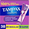 Tampax Radiant Tampons Multipack, with LeakGuard Braid, Regular/Super Absorbency, Unscented, 38 Count