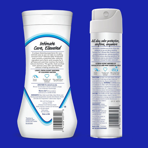 Summer's 2 oz 15 Oz Eve Ultimate Odor Control Feminine Spray, & Body Wash with Boric Acid, Fl