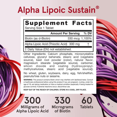 Jarrow Formulas Alpha Lipoic Sustain 300mg, 60 Count