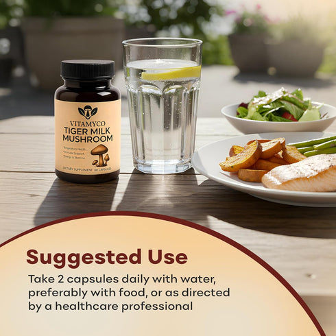 Vitamyco Immune 60 Tiger Milk Mushroom Supplement (Lignosus Rhinocerus), Natural Respiratory Health Supplement