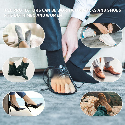 Niupiour Gel Toe Protectors, 14 Packs Breathable Toe Covers for Men and Women, Toe Sleeves for Foot Pain Relief