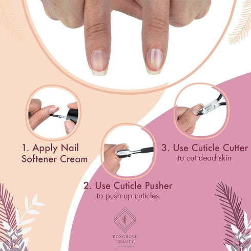 Professional Manicure Tools Cuticle Cutter & Pusher Trimmer – Perfect Nail Care Tool for Home/Spa