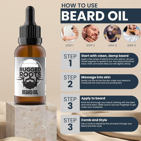 Honest Premium Beard Oil - Rugged Roots Beard Care for Dry Itchy Beard, All Natural Jojoba, Argan, Grape Seed
