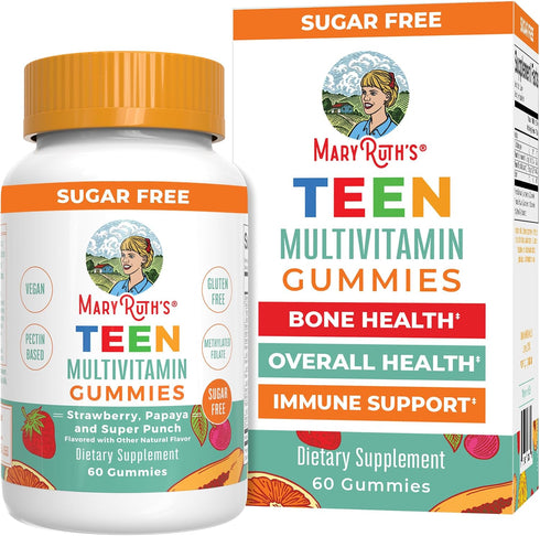 MaryRuth's Multivitamin Gummies for Teens | Vitamin D3, A, C, E, B6,