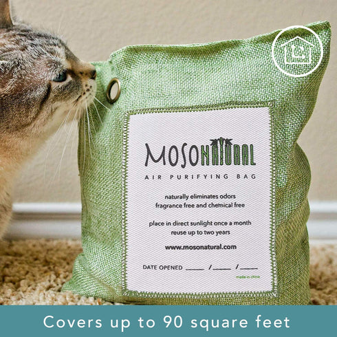 Moso Natural Air Purifying Bag 200g (3 Pack) - Scent Free Odor Eliminator for Cars, Closets, Bathrooms