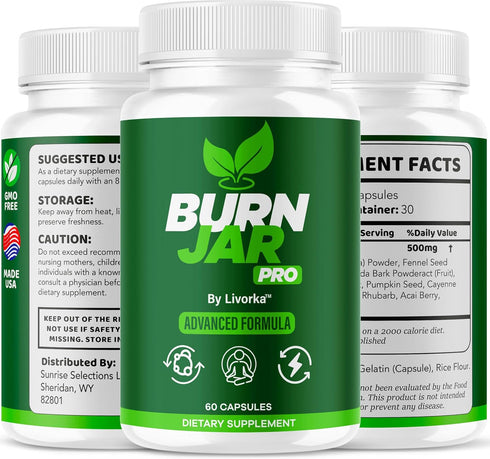 LIVORKA 60 1 Burn Jar Pro - BurnJar Pink Salt Capsules Pro, Official Advanced Formula Supplement Pills Natural