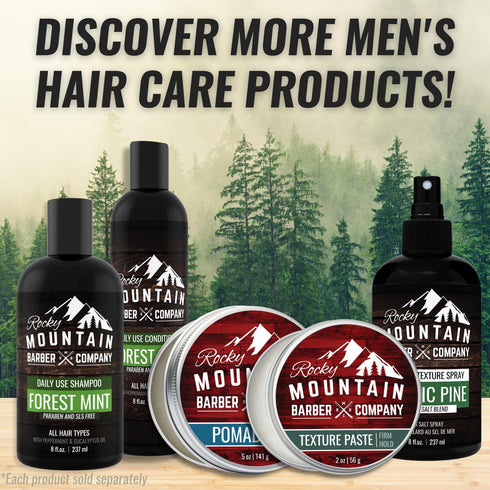 Rocky Mountain Barber Company Men's Conditioner - Tea Tree Oil, Peppermint & Eucalyptus, 8oz for All Hair Types