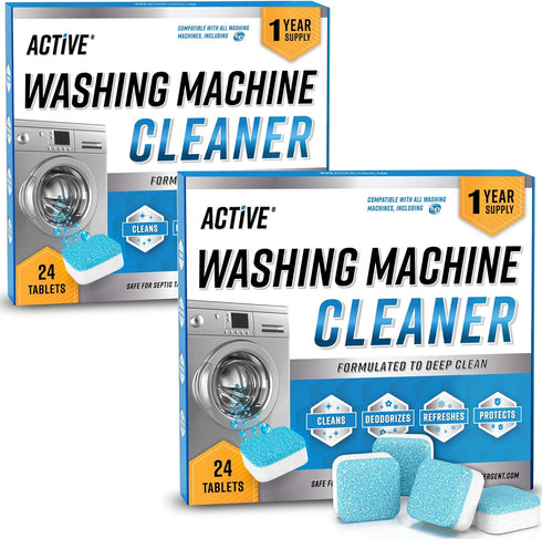Washing Machine Cleaner Descaler - 48 Pack of Deep Cleaning Tablets for HE Front Loader & Top Load Washer