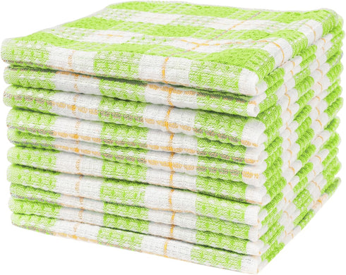 uxcell Kitchen Dish Cloths for Washing, 14" x 16", Absorbent Dish Rags, 10 Pack, Green
