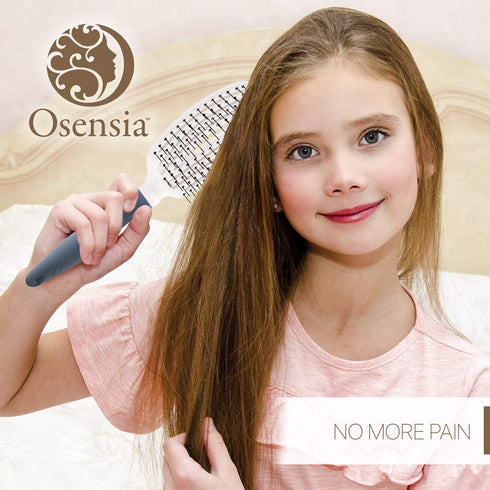 Osensia Detangling Brush for Curly Hair, Thick and Dry Hair Type, Travel Brush for Women, Men, and Kids