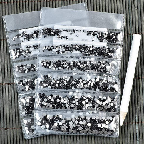LPBeads 3456 Pieces Nail Crystals AB Nail Art Rhinestones Round Beads Flatback Glass Charms Gems Stones for Nails