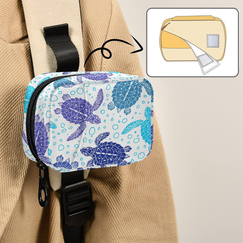 Naanle 7 Vintage Sea Turtle Pill Box Day Pill Case Travel Pill Organizer Bag with Zipper Portable Weekly Case Compact