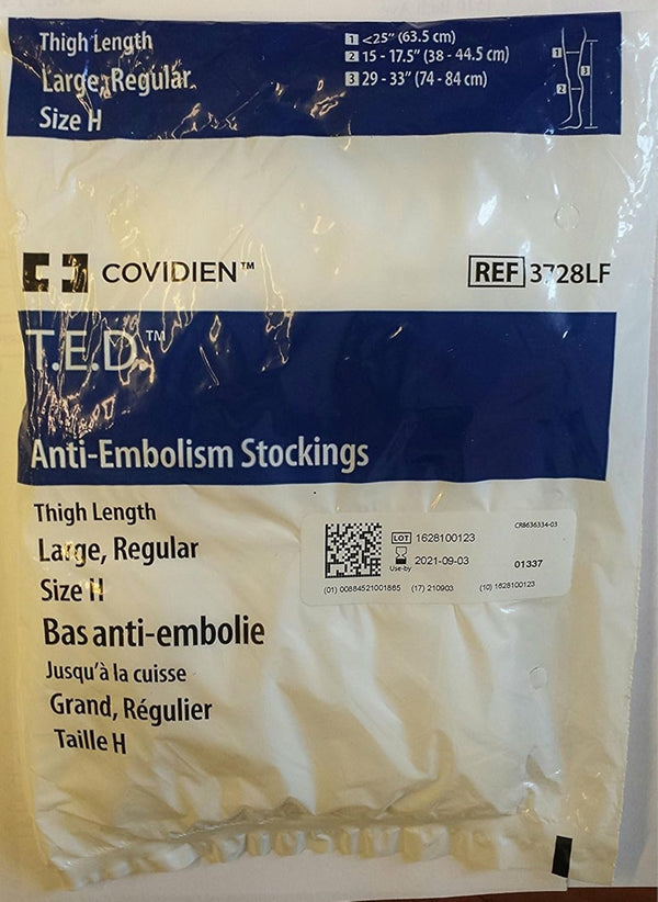 T.E.D. Stockings Thigh Open Toe Large Regular White - 3728LF
