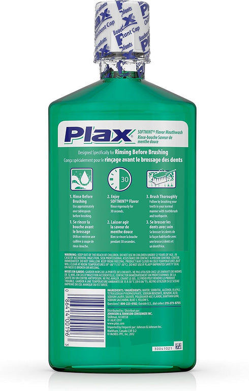 Plax Advanced PreBrushing Dental Rinse, Soft Mint, 24 Ounce