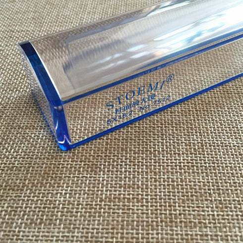 6 inch 5X Blue Raised Domed Bar Magnifier, Optical Tool with Reading Tracking Line