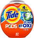 Tide PODS Liquid Laundry Detergent Soap Pacs, 4-n-1 Ultra Oxi, HE Compatible, 57 Count