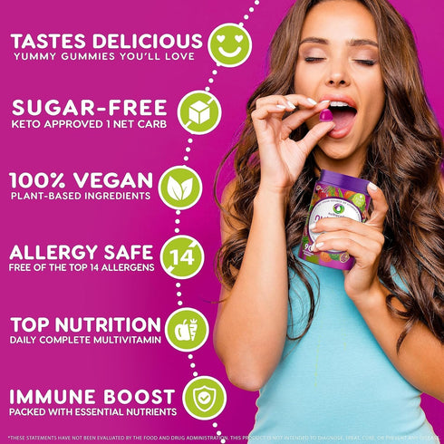 Gummies Immunity, B6, B12 60 30 (60 Count) NUTRAMIN Daily Vegan Keto Multivitamin Non-GMO Natural Vitamin C D + Zinc