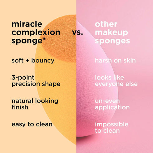 Real Techniques Miracle Complexion Sponge, Makeup Blending Sponge for Liquid & Cream Foundation, 1 Count