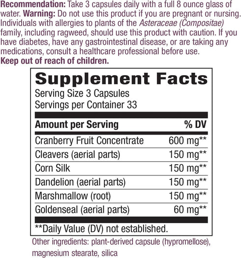 Nature's Way Premium Blend Urinary with Cranberry, 100 Caps, 1,260 mg per serving