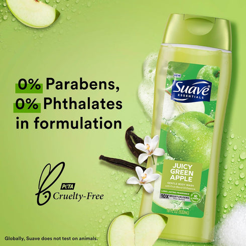 Suave Body Wash Variety 2-Pack, Juicy Green Apple + Mango Citrus, 18 Oz Each