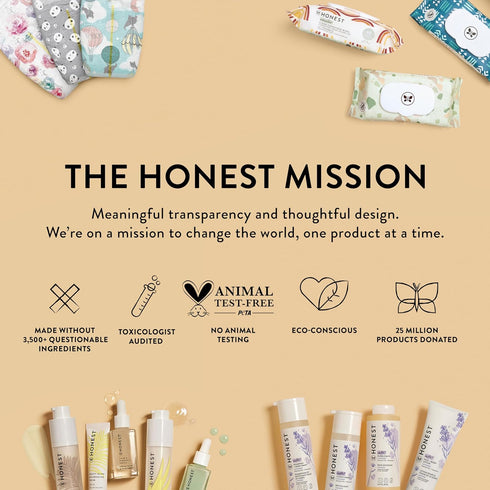 The Honest Company Plant-Based Flushable Wipes, 99% Water, Hypoallergenic, Fragrance Free, 126 Count