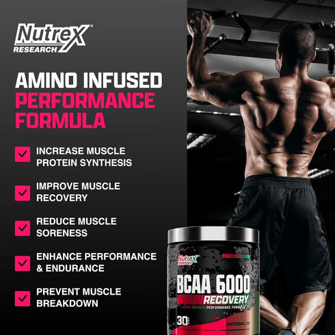 Nutrex Research BCAA Powder 6000 Amino Acid 6 Grams for Post Workout Recovery Muscle Growth