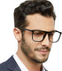 MARE AZZURO Large Blue Light Blocking Reading Glasses for Men, Computer Readers (Black, 2.00)