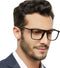MARE AZZURO Reading Glasses Men Square Reader, Available in Multiple Strengths (Black 200)