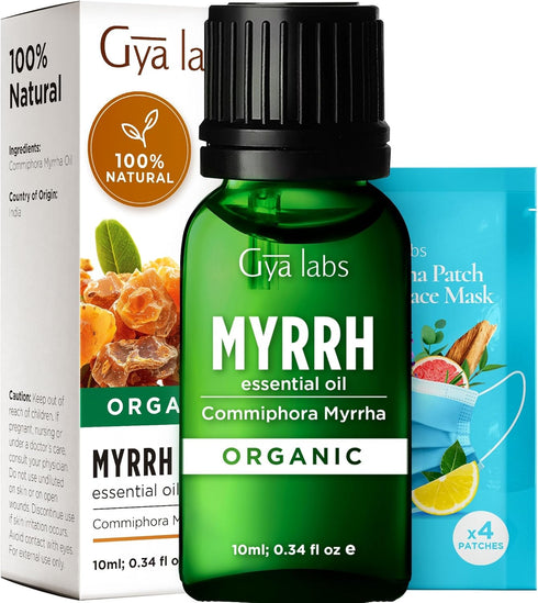 Gya Labs Organic Myrrh Essential Oil, 100% Pure Natural Myrrh Oil for Skin, Hair, and Aromatherapy