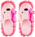 Washable Chenille Microfiber Slippers, Detachable Mop Slippers for Floor Dust, Dirt, Hair, (Pink, Women 7-9/Men 5-7)
