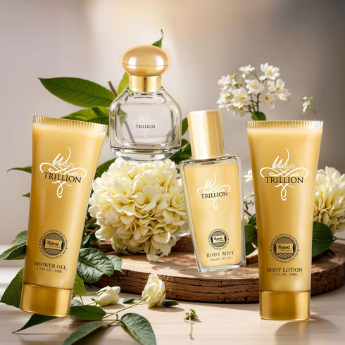 Hybrid & Company Women Trillion Yellow 4Pcs Gift Set - 50ml Perfume, Mist, Body Lotion & Shower Gel