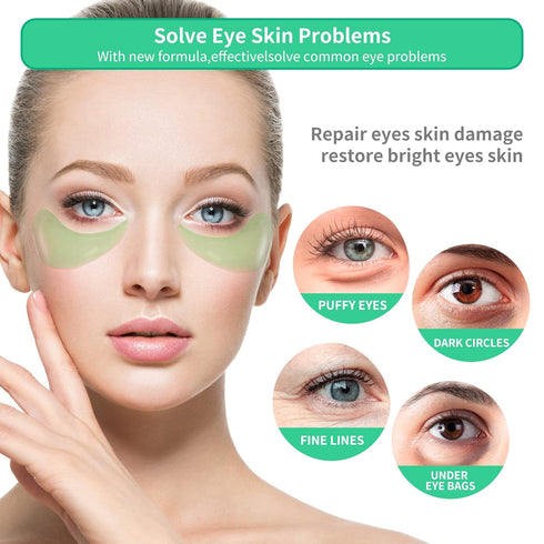 BREYLEE Aloe Vera Eye Mask 60 Pcs - Puffy Eyes and Dark Circles Treatments Look Younger and Reduce Wrinkles and Fine Lines Undereye, Improve and Firm eye Skin - Pure Natural Material Extraction