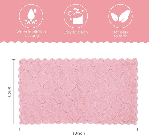 11 Pack Kitchen Dish Cloths - Reusable Nonstick Oil Washable Fast Drying Coral Velvet Cleaning Towels