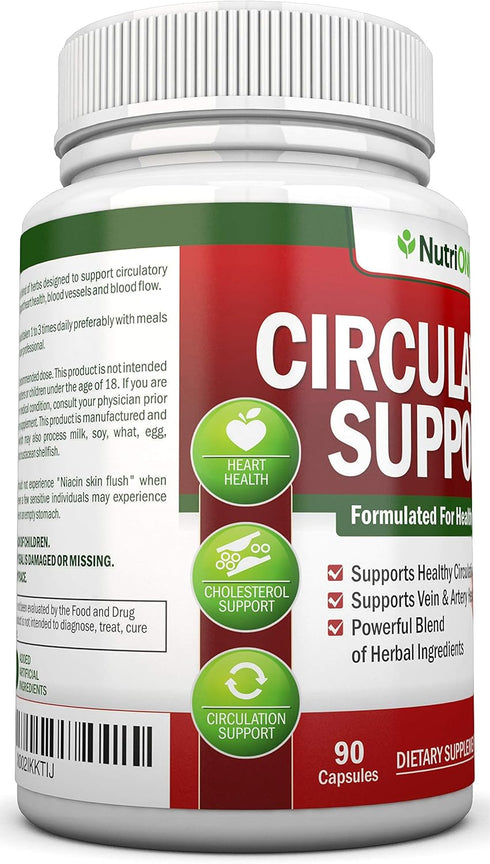 Blood Circulation Support - Herbal Supplement for Healthy Blood Flow, Promotes Leg Comfort with Natural Ingredients