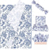 Whaline 100 Sheets Blue White Floral Tissue Paper, Chinoiserie Flower Bird Gift Wrapping Paper for Weddings and Parties
