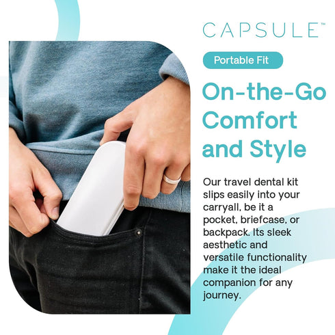 Capsule Dental - Silicone Retainer Travel Case for Aligners, Mouthguards, Dental Kit with Travel Toothbrush & Aligner
