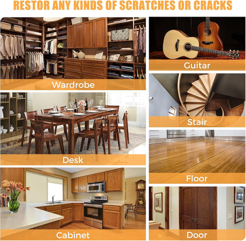 Wood Furniture Repair Kit, Set of 41, Laminate Vinyl Floor Repair Kit, Touch Up Markers for Hardwood Scratches