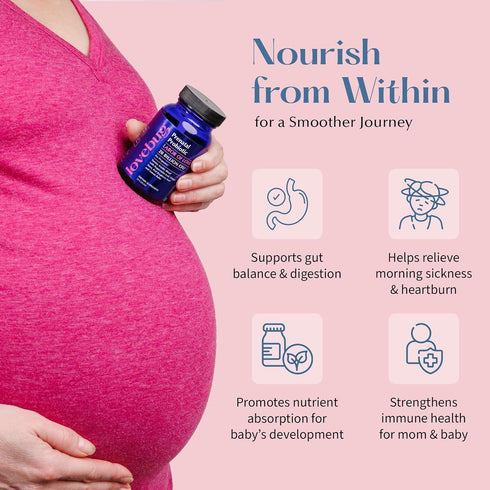 Lovebug Prenatal Probiotic, Helps with Morning Sickness, Nausea & Digestion, Multi Strain 20 Billion CFU, 30 Capsules