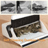UOEOS Broom with Dustpan Combo Set, Pet Hair Removal Broom with Self-Cleaning Double-Layer Teeth for Indoor & Outdoor