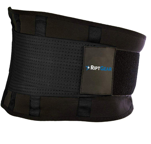 RiptGear Back Brace for Lower Back Pain Relief, Breathable Support for Men and Women - Black, XXL (Waist: 40"-43")