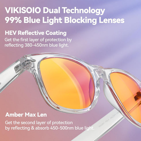 99% Blue Light Blocking Glasses for Women Men, Relieve Eye Strain, Sleeping Glasses, Amber Glasses for Gamer
