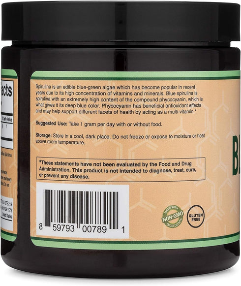 Blue Spirulina Powder, Maximum 35% Phycocyanin Content, Superfood Powder for Smoothies and Plant Food Coloring