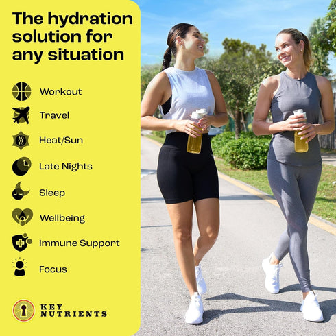 KEY NUTRIENTS No Sugar Multivitamin Electrolytes Powder, Refreshing Lemonade, 90 Servings, Made in USA