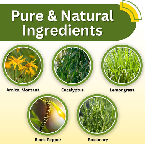 Relief Arnica Massage Oil for Therapeutic Massage Therapy, All Natural with Arnica Montana & Lemongrass