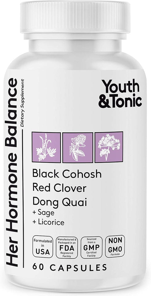 Hormone Balance for Women, PMS & Menopause Relief Support Pills, Natural Herbal Supplements for Hormonal Imbalance