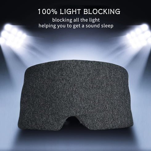 SUWEISHI 2 Pack Ultra Soft 100% Cotton Sleep Mask, Adjustable Strap, Comfortable Blindfold for Travel, Blocks Light