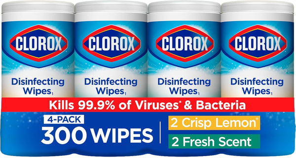 Clorox Disinfecting Wipes Value Pack, 75 Count Each, Bleach Free Cleaning Wipes, Pack of 4